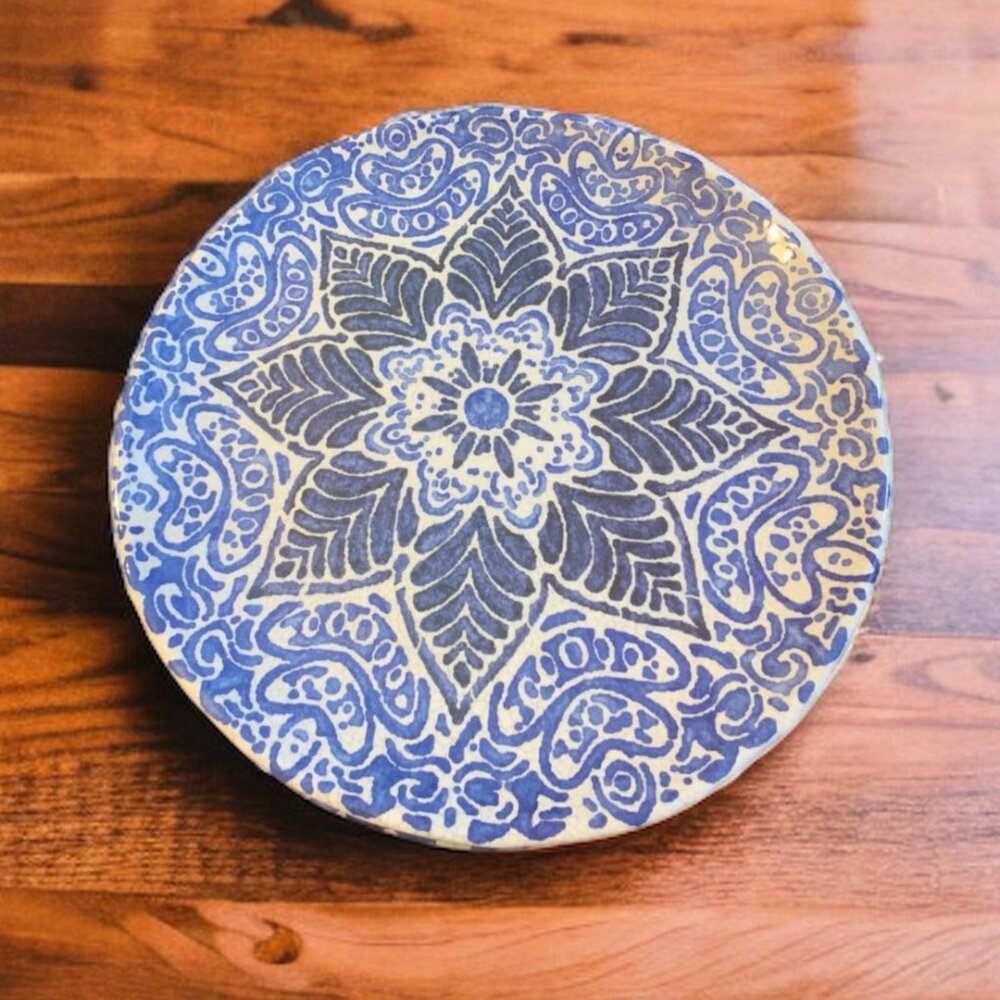 Melamine Lot (2) 222 FIFTH Dinner Plates Blue 11”